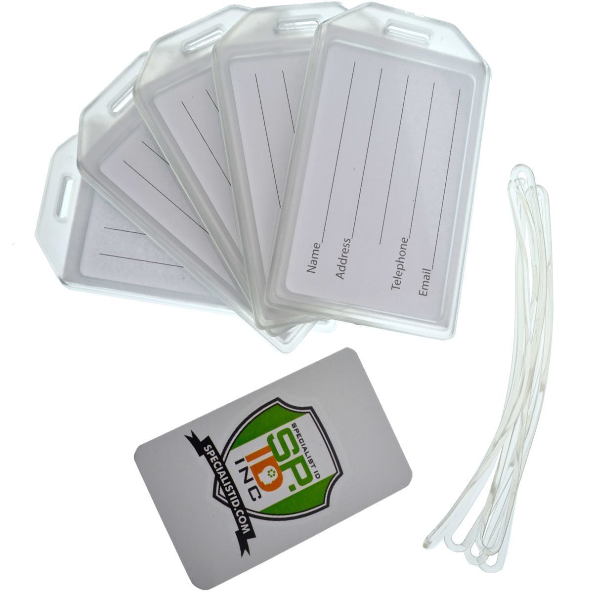 Id Bag Tag Holders With Plastic Loops