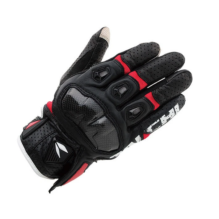 Guantes de malla de motocicleta de cuero perforado RS Taichi RST410 para hombre negros rojos blancos Foto 4 de 4