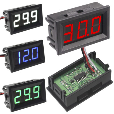 50pcs/lot 3 Wire DC0-100V Digital Led Display Voltmeter Voltage Meter Tester