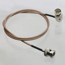 Time code Cable 28" BNC in-line to BNC 90° DSLR SYNC Genlock Camera input 75ohm
