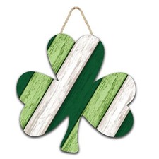 St Patrick Day Wooden Hanging Wreath Decoration Shamrock Hanging Sign Wood fo...