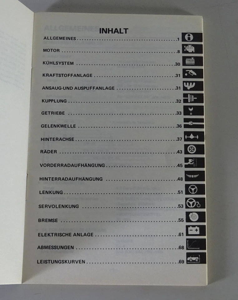Tablas/Wartungsdaten Mitsubishi Starion Año 1982-1990 Stand 10/1982 - Imagen 2 de 3