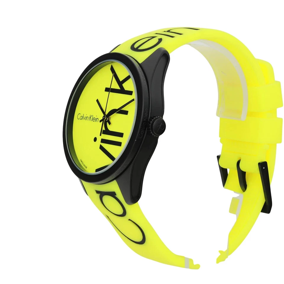 Reloj de cuarzo unisex Calvin Klein 40 mm esfera amarilla y negra K5E51TFY Foto 2 de 2