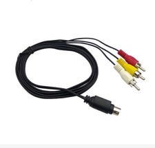 4 Pin S Video to 3 RCA TV Male Cable Lead For Laptop PC Audio Computer Connector