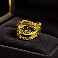 King Arthur Spoon Ring - Gold Electroplated A...