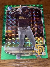 2025 Bowman Chrome Leo De Vries #BCP-204 Green Geometric Refractor Possible ROY?