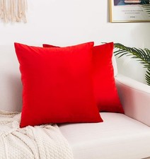 Velvet Throw Pillow Covers 18X18 Inch, Pack of 2 - Black, Super Soft Decorative