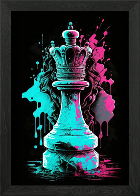 Königin Schachfigur Kunst Gerahmtes Wandbild Poster Leinwanddruck Bild
