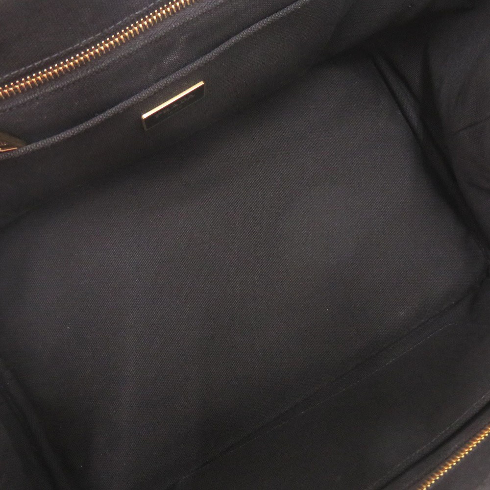 Excellent Condition Prada Canapa Canvas Black 2WAY Tote Bag Shoulder Bag Handbag thumbnail 7