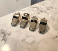 Lot Of 4 Whistles- Acme Thunderer Noble Brass H.W.C. HWC Vintage Police Military