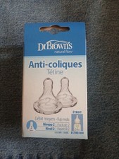 Dr. Brown's Original Nipple Anti-colic, Medium Flow Level 2 3m , 2 Count