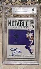 2020 Panini Encased Rookie Notable Signatures Justin Jefferson Emerald /5 BGS 9!