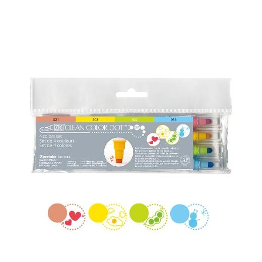 Kuretake ZIG Clean Color Dot Dual Tip Marker Pens 4pcs TC-6100/4V