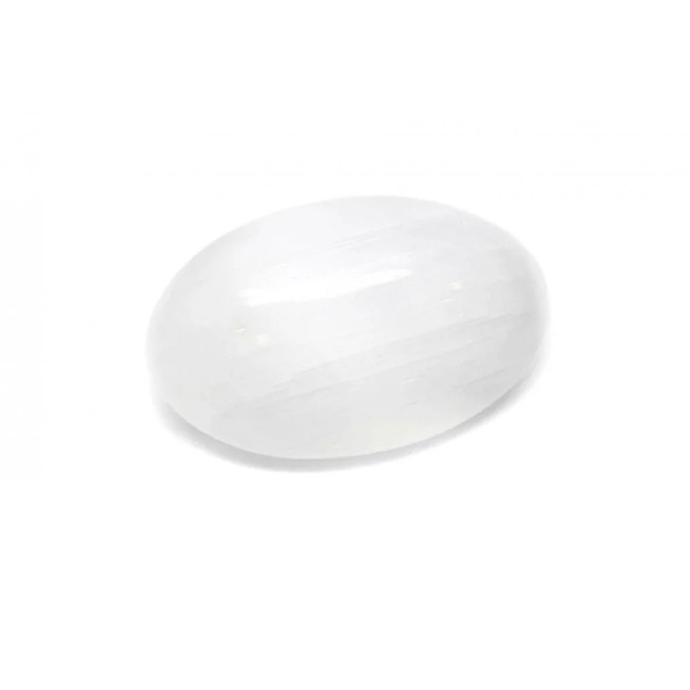 Selenite Palm Stone 5–6cm – Polished Worry Stone, Calm & Clarity