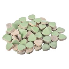 200g Ceramic Mosaic Tiles for Crafts Bulk, Heart Green Ceramic Tiles