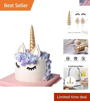 Gold Einhorn Kuchen Topper, 5 Stück Handarbeit Tortendeko Geburtstag Kuchen A...