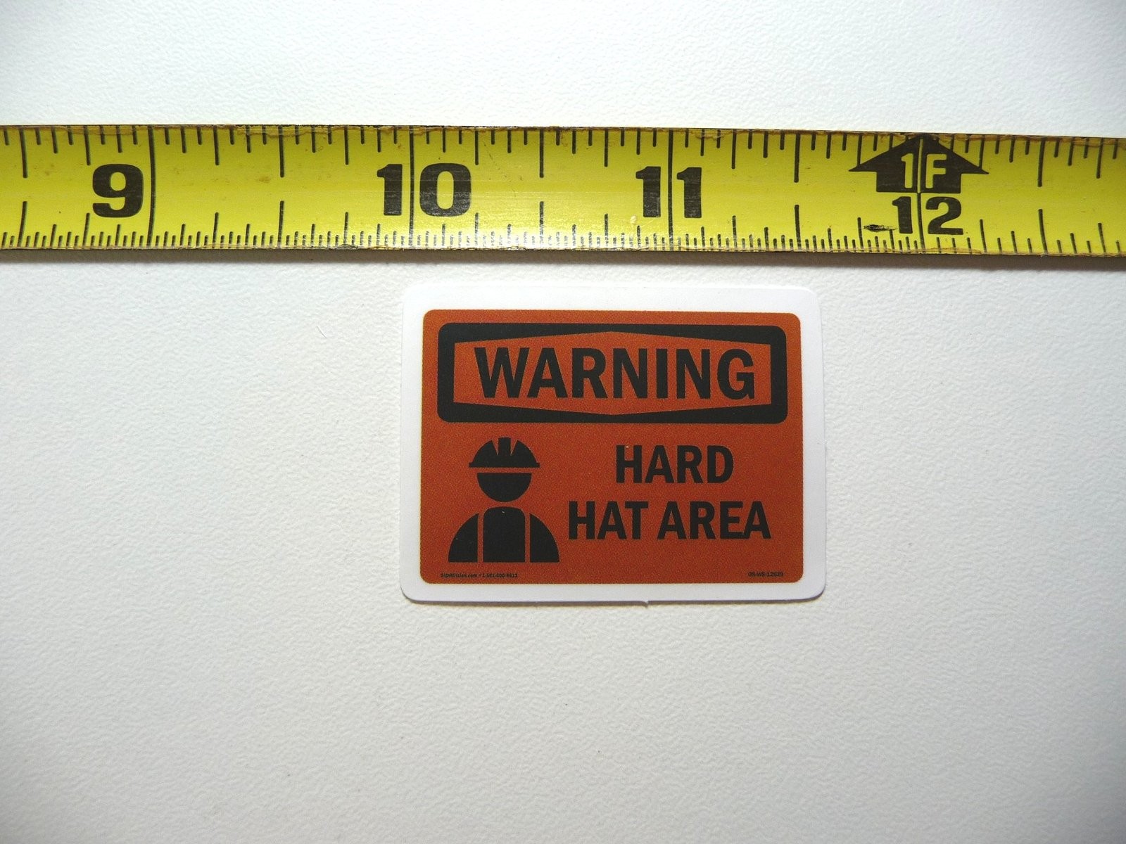 Hard Hat Area Warning Decal for Job Site Safety