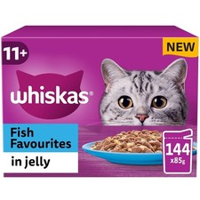 Whiskas 11+ Senior Fish Favourites in Jelly, 144 x 85g Pouches - Wet Cat Food... 5.77 per kilo