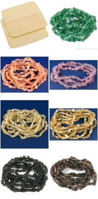 2 Beading Mats 8'' x 8''  7 Strands Glass Chip Beads