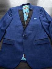 Paisley and Gray Men's Slim Fit Blue Blazer Jacket 38R