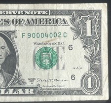 (5 OF A KIND 0s!) $1 5 Of A Kind Fancy Serial Number F90004002C Series 2017A