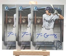 Three - 2025 1st Bowman Draft Taitn Gray Chrome Auto Rays Hot Prospect #CPA-TG