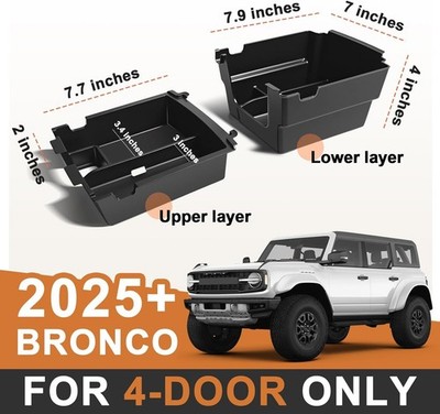 For 2025 Bronco accessories Center Console Storage Box Armrest Insert Tray | Two