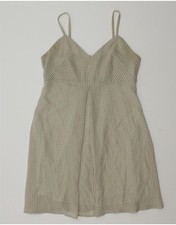VINTAGE Womens Sleeveless A-Line Dress IT 44 Medium Grey Gingham AU04
