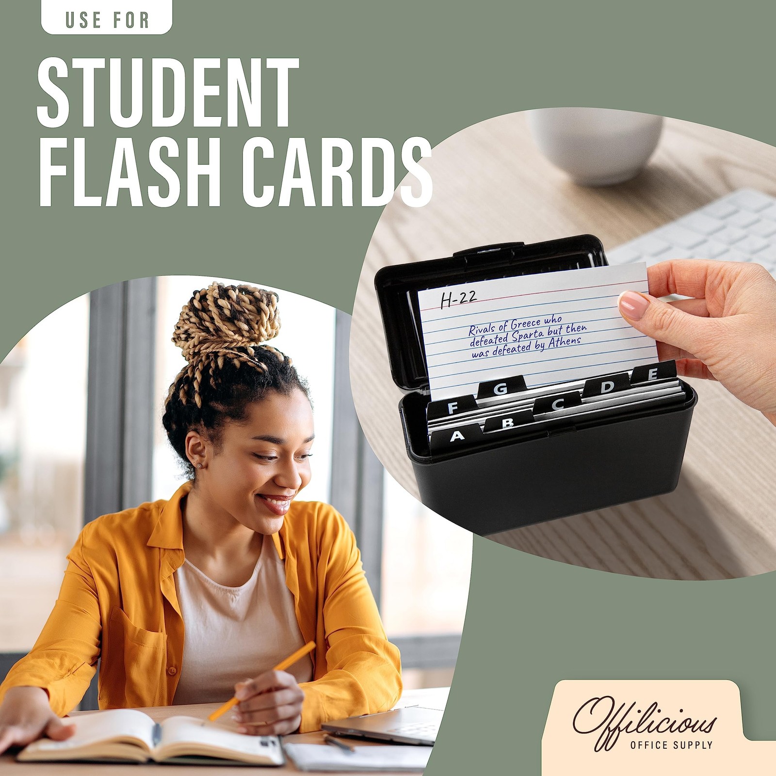 OFFILICIOUS 27 Black Index Card Dividers 3x5 - Large Index Cards for ...