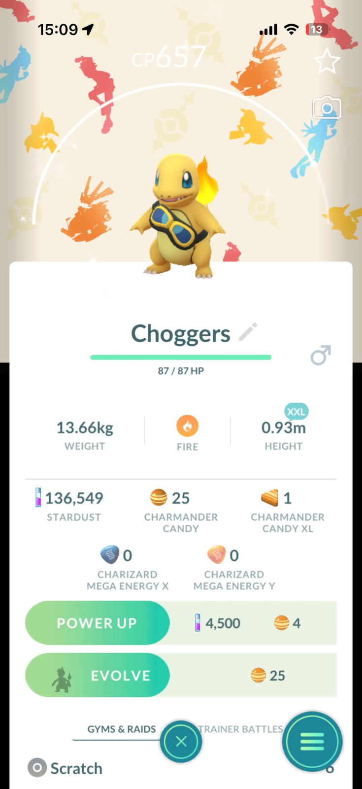 Pokemon Go PTC - Shiny XXL Goggle Charmander Background *2026 New BG*