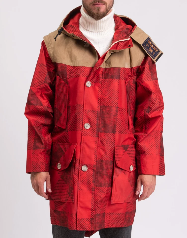 RRP€870 WOOLRICH x GRIFFIN Loveland Fishtail Parka Jacket US XS EU S Gingham - Image 4 of 4