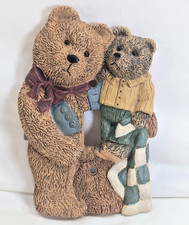 Bear Light Switch Cover 3-D Mama  Cub Ceramic Hand Painted Nursery Cottagecore