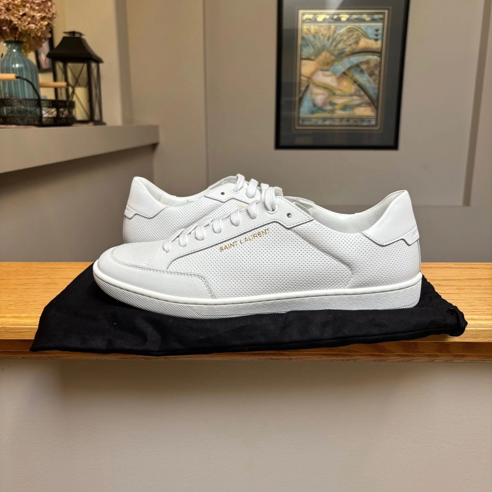 Saint Laurent — Saint Laurent ‘Perforated White’ Court Classic SL/10 Sneakers - 9US - $750 - New