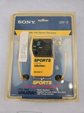 Vintage Sony Sports SRF-8 FM/AM Radio Walkman Headphones Yellow NEW SEALED NOS
