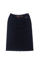 Ralph Lauren Rugby Navy Blue W Leather Strap Pencil Skirt Size 4
