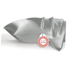 Satin Pillowcase, Similar to Silk Pillow Queen 20" x 30" 2 01 - Silver Grey