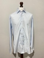 1 LIKE NO OTHER Mens 16.5 L Slim Fit Blue Limited Edition Cotton LS Shirt NEW
