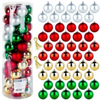Weihnachtskugeln Tannenbaumkugeln Weihnachtskugelset Bruchsicher Silbern Rot Grü