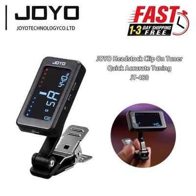 JOYO Guitar Tuner Clip-On Rechargeable with 360° Rotatable Chromatic Open Tuning