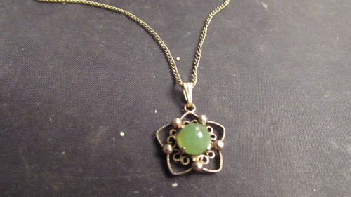 Sorrento Jade & Sterling w/ gold overlay & earrings - Picture 4 of 5