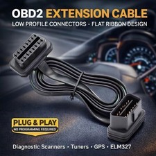 OBD2 16 Pin Male to Female Extension Cable Fl...