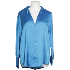 Zara, Bluse, Größe: S, Blau, Einfarbig, Satin, Damen #a2r