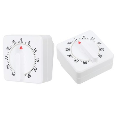 2 Pcs 60-Minute Visual Countdown Timer, Classroom Mechanical Timer, White