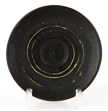 LUCIE RIE & HANS COPER - BROWN MANGANESE STONEWARE STUDIO POTTERY DISH c.1952