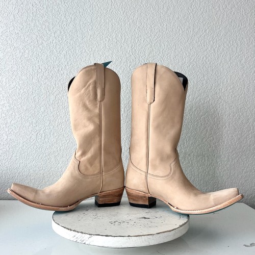 Botas de Vaquero Lane EMMA JANE 10 Cuero Hueso Vaquera Occidental Media Pantorrilla Alta - Imagen 11 de 15