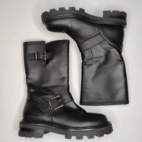 Jimmy Choo Damen Biker II Glattleder schwarz Harness Stiefel Größe EU 36,5 US 6,5 - Bild 1 von 10