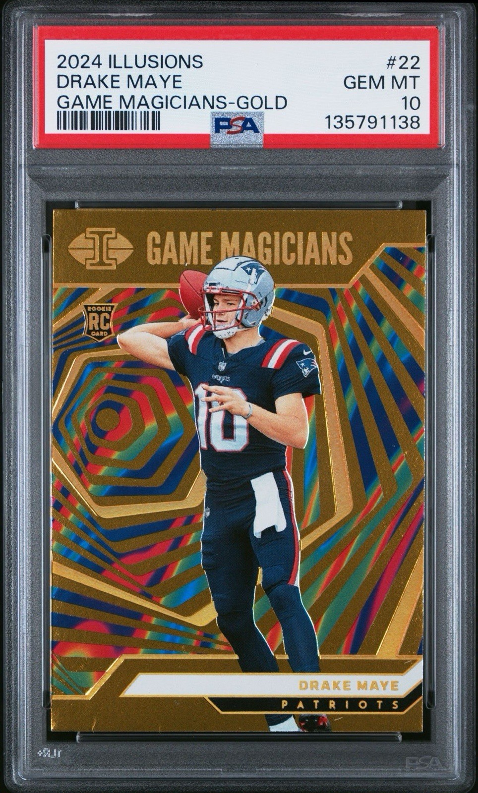 Drake Maye Panini Illusions Game Magicians #22 Gold