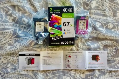 67XL Black & Color ~ 2 Pack NON-OEM Replacement Ink Cartridges