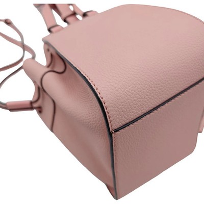 LOEWE Hammock Mini Drawstring Shoulder Bag Pink Calf Leather