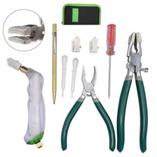 9pcs Heavy Duty Glass Cutter Tool Glass Cutting Kit Glass Running Breaking Plier